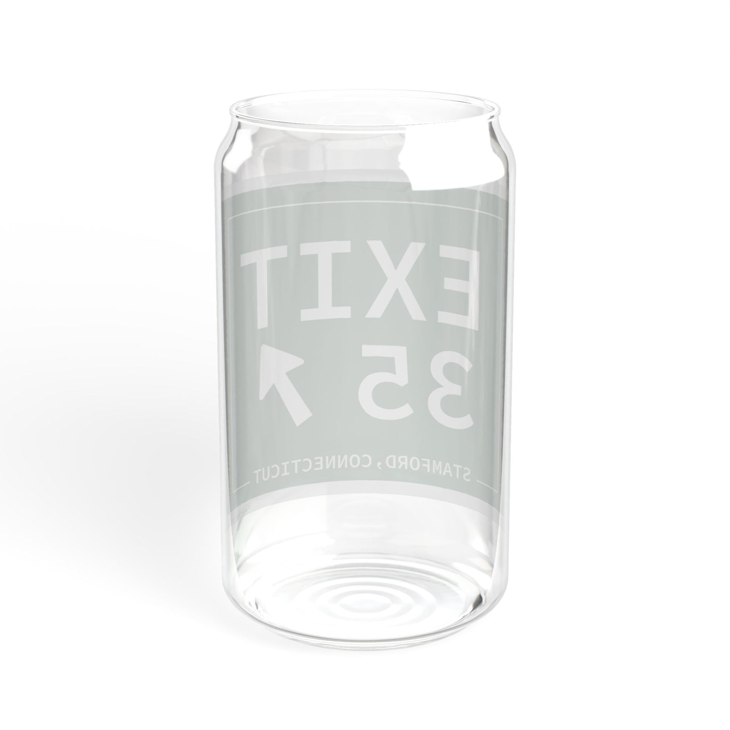 Vintage Exit 35 Merritt Parkway Sign Sipper Glass, 16oz