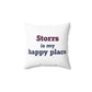 Storrs Is My Happy Place Spun Polyester Square Pillow