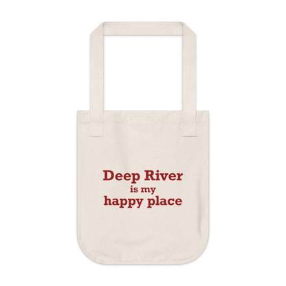 Deep River is My Happy Place Organic Canvas Tote Bag