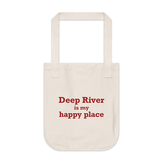 Deep River is My Happy Place Organic Canvas Tote Bag