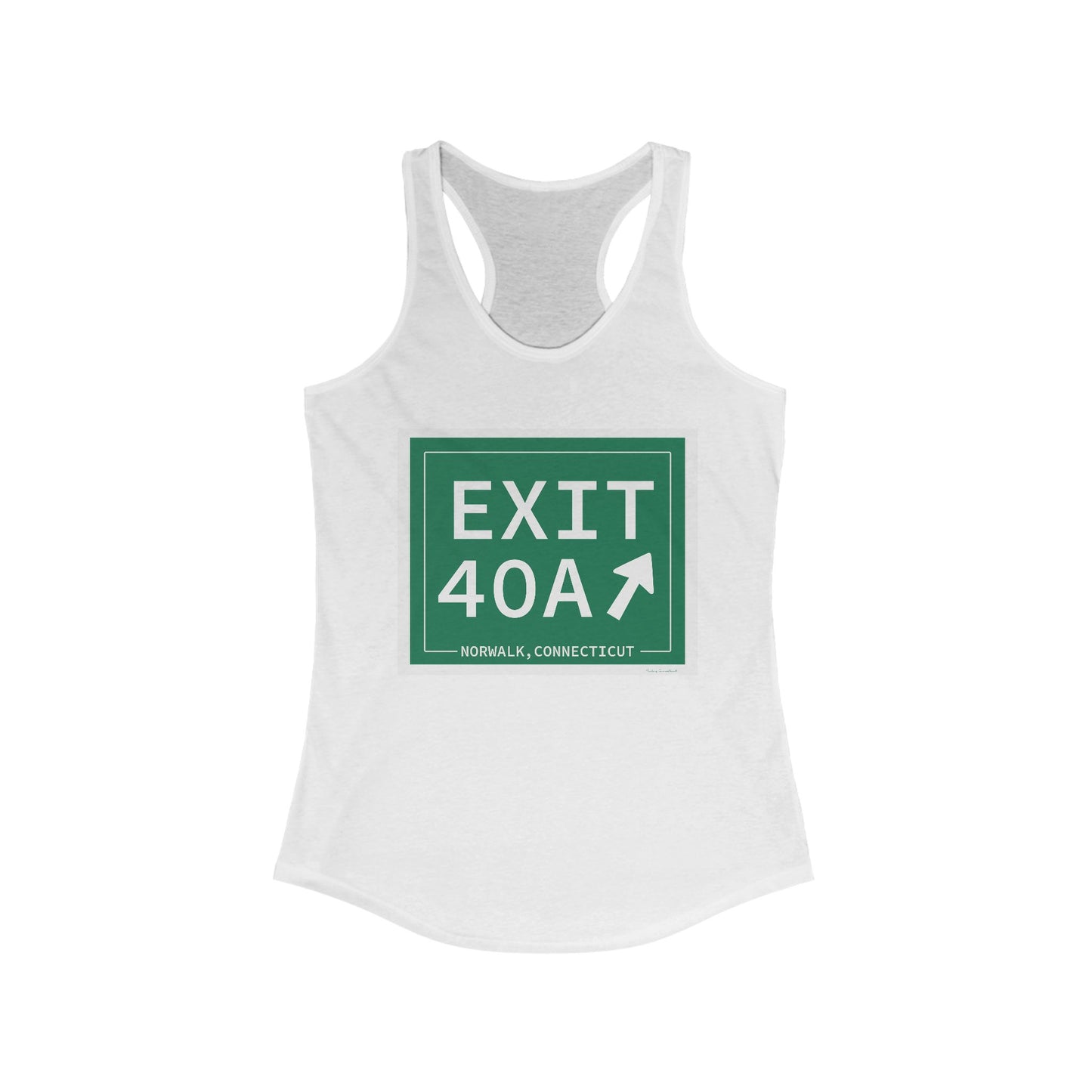 Vintage Exit 40A Merritt Parkway Sign Women's Ideal Racerback Tank Top