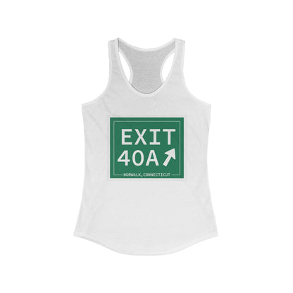 Vintage Exit 40A Merritt Parkway Sign Women's Ideal Racerback Tank Top