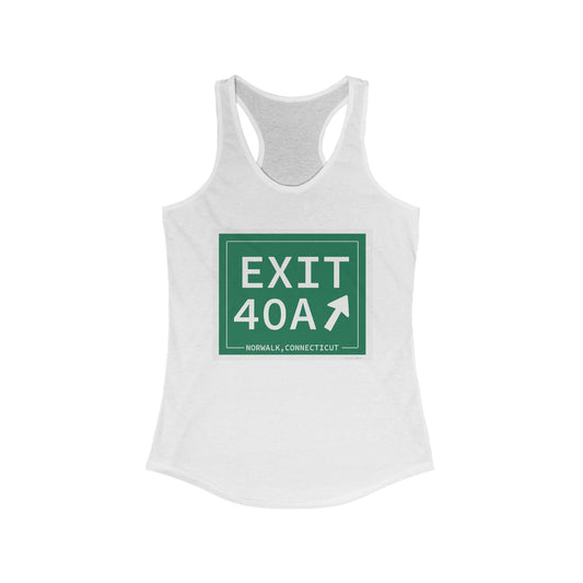 Vintage Exit 40A Merritt Parkway Sign Women's Ideal Racerback Tank Top