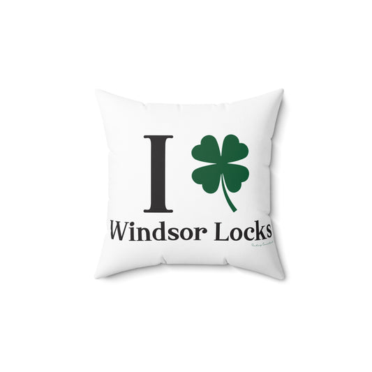I Clover Windsor Locks Spun Polyester Square Pillow