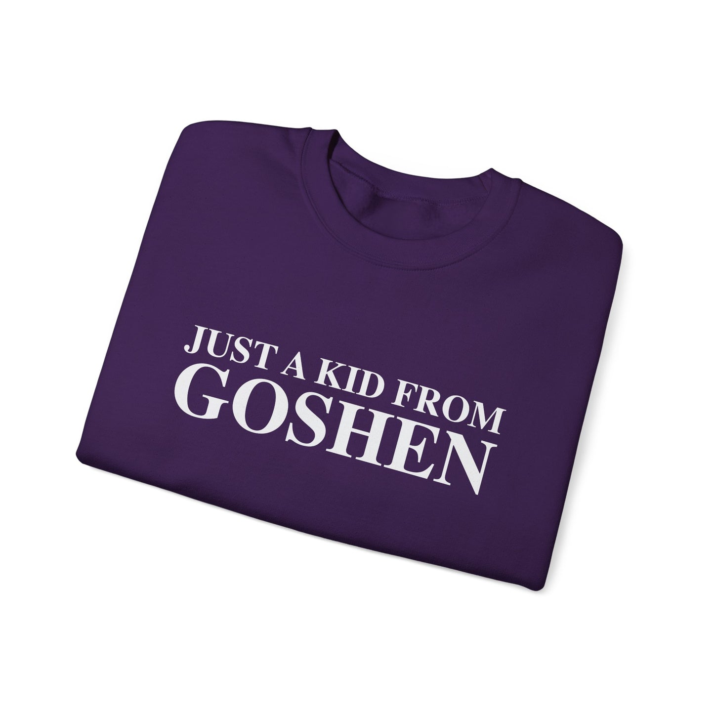 Just a kid from Goshen Unisex Heavy Blend™ Crewneck Sweatshirt