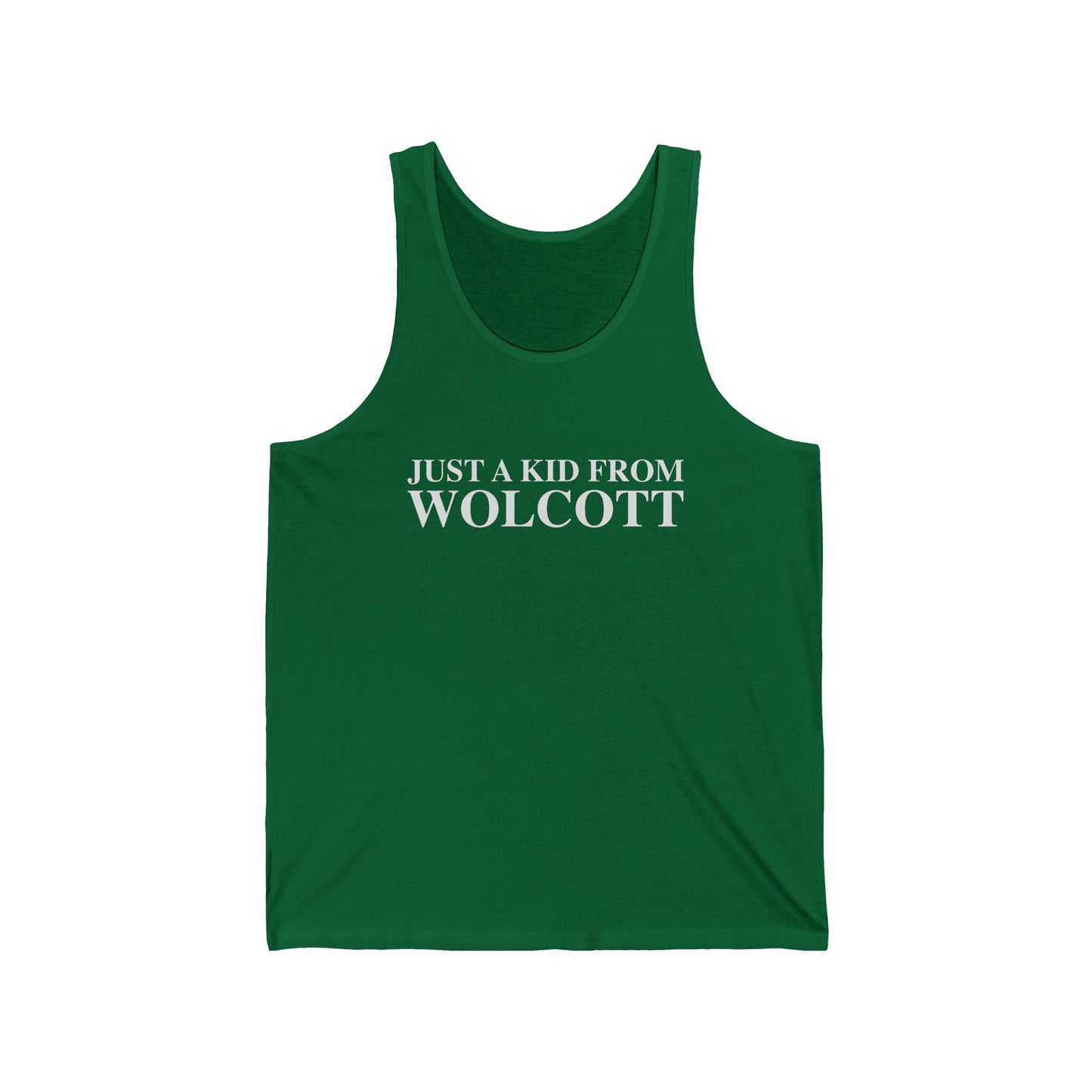 Just a kid from Wolcott Unisex Jersey Tank Top