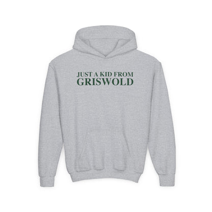 Just a kid from Griswold Youth Heavy Blend Hooded Sweatshirt
