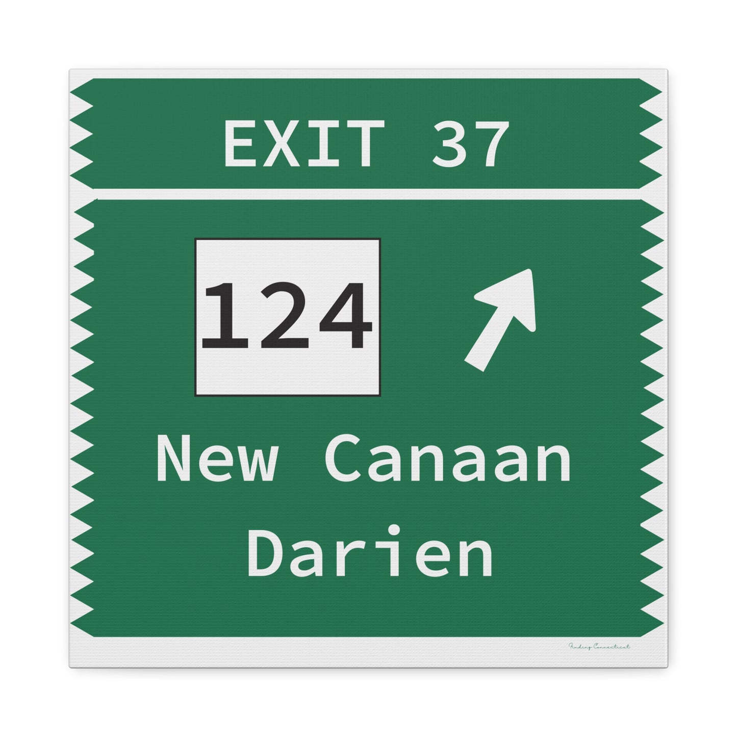 Vintage Merritt Parkway Exit 37 Sign Matte Canvas, Stretched, 1.25"