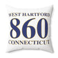 West Hartford 860 Connecticut Polyester Square Pillow