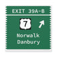Vintage Merritt Parkway Exit 39 A-B SignMatte Canvas, Stretched, 1.25"