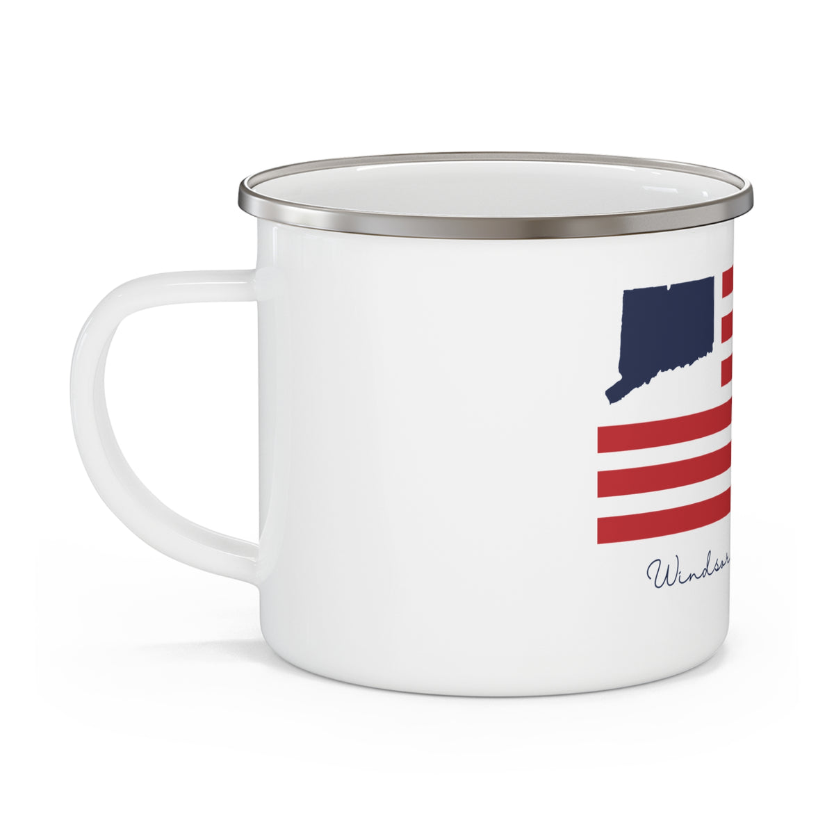 Windsor Connecticut Flag Enamel Camping Mug