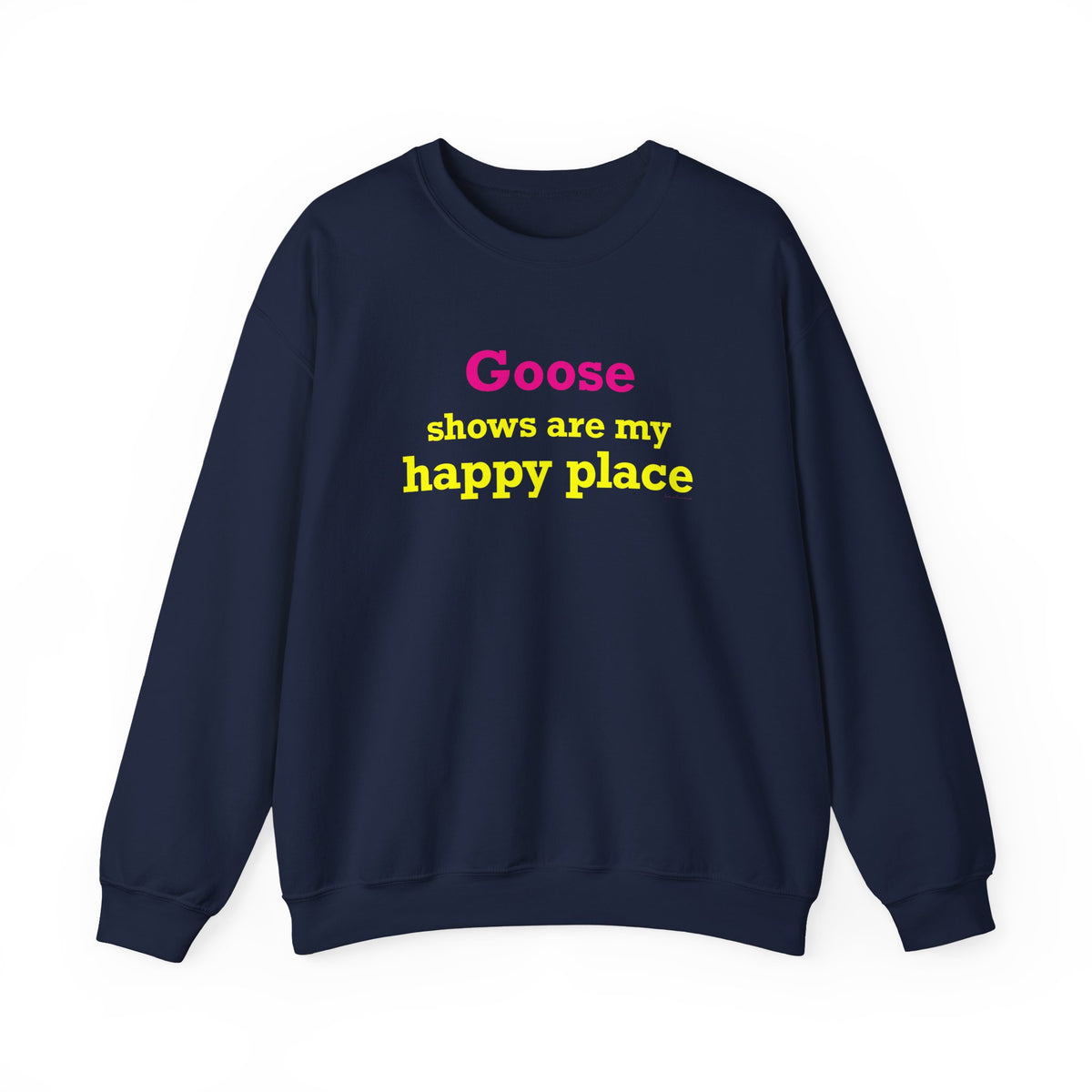 Goose Shows Are My Happy Place - Yellow & Pink Unisex Heavy Blend™ Crewneck Sweatshirt