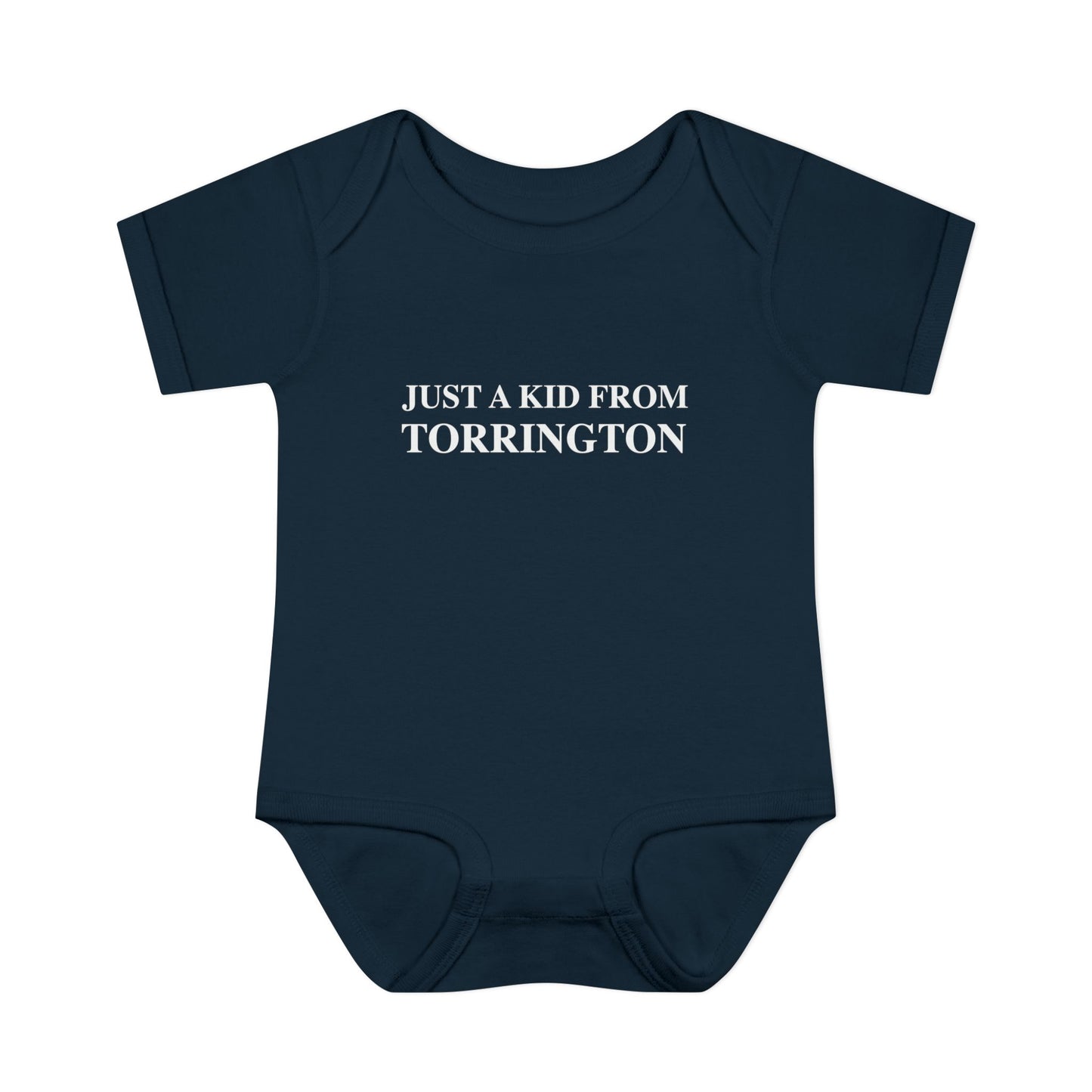 Just a kid from Torrington Infant Baby Rib Bodysuit
