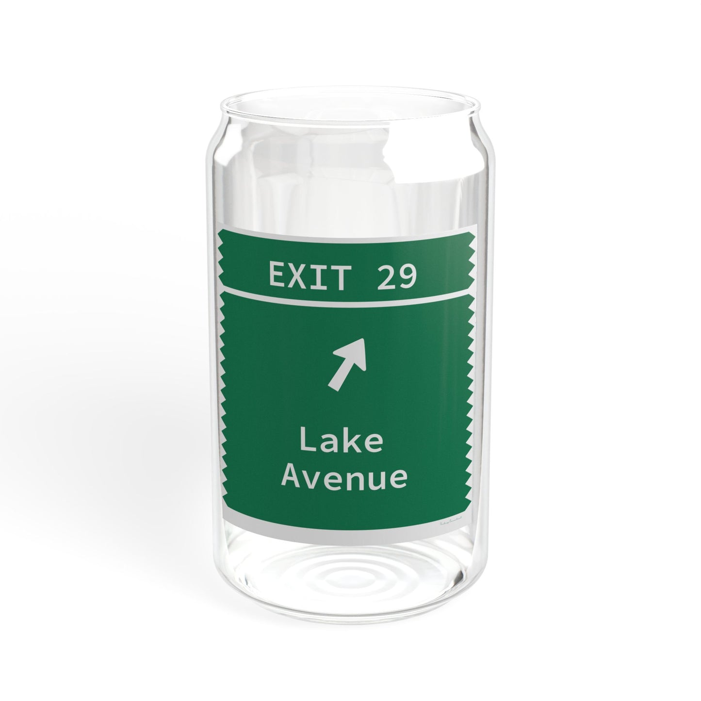 Vintage Merritt Parkway Exit 29 Sign Sipper Glass, 16oz