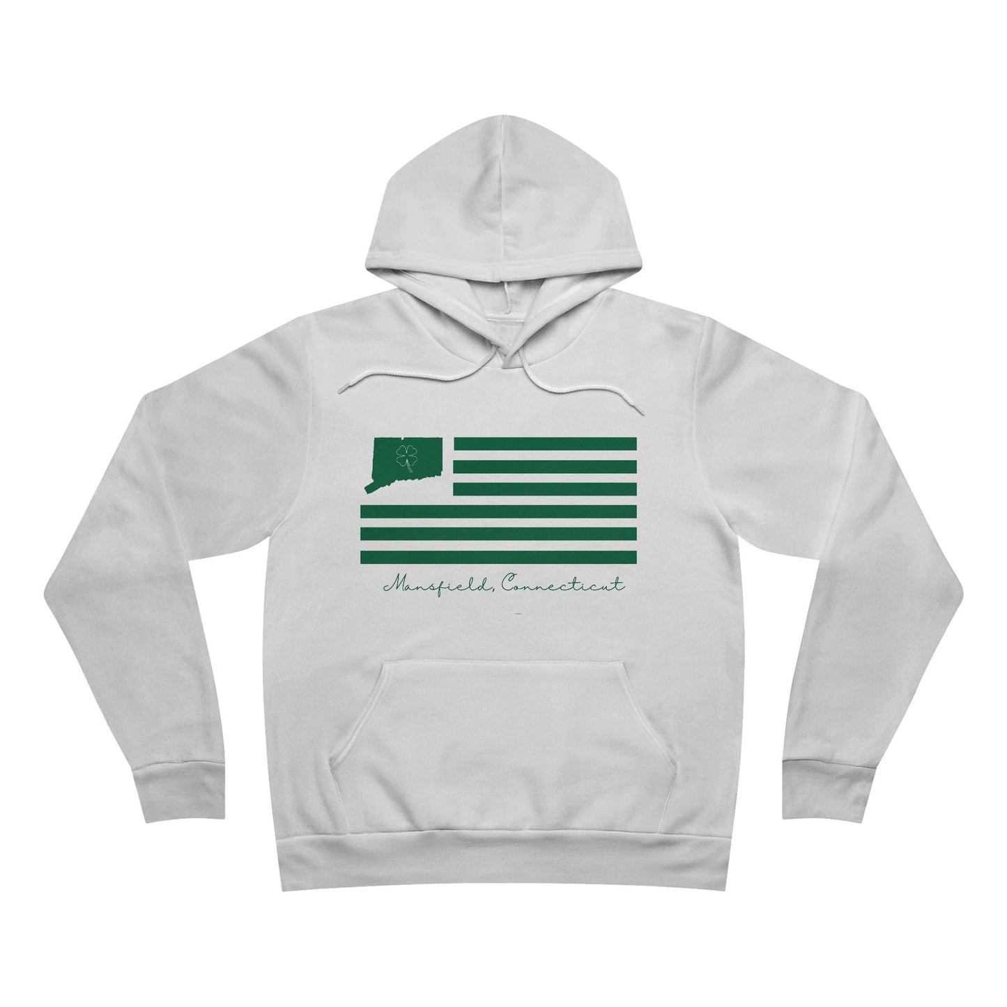 Mansfield Connecticut St Patrick’s Day Flag Unisex Sponge Fleece Pullover Hoodie