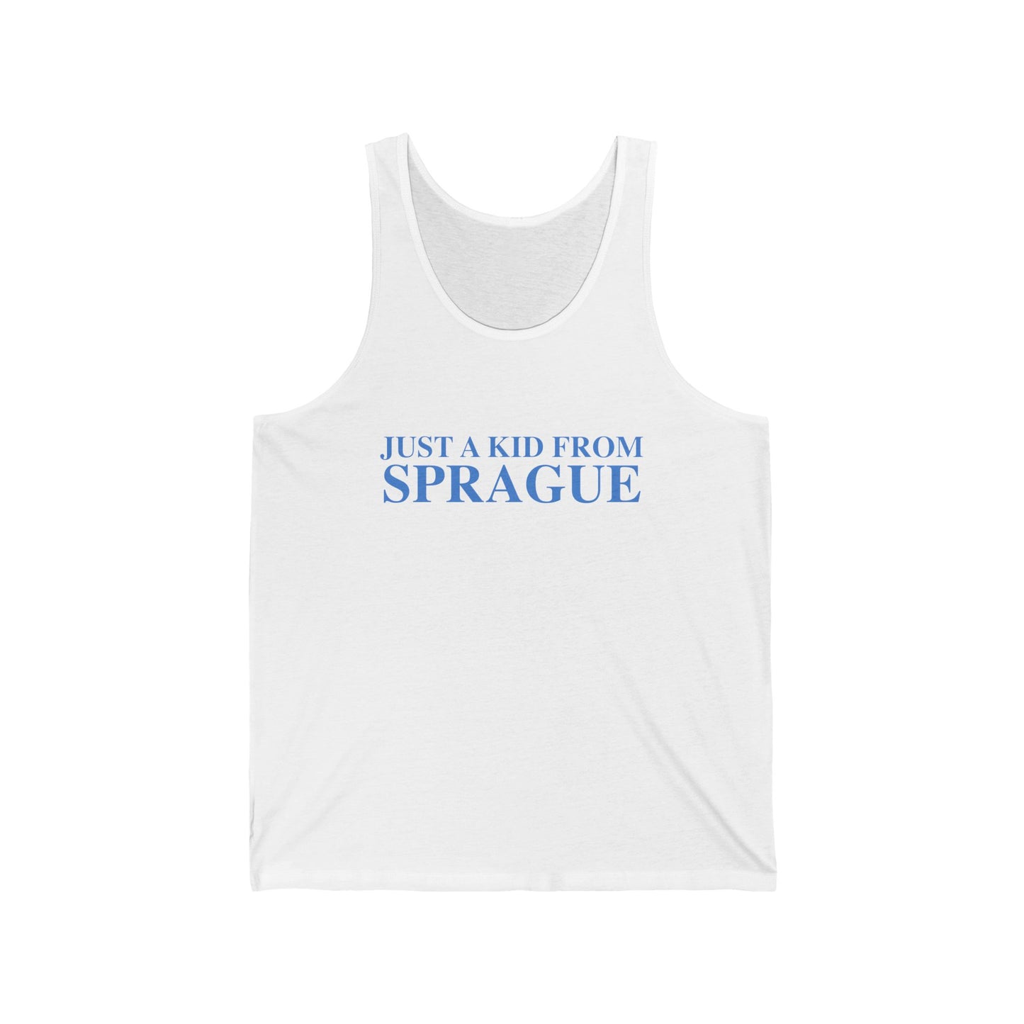 Just a kid from Sprague Unisex Jersey Tank Top