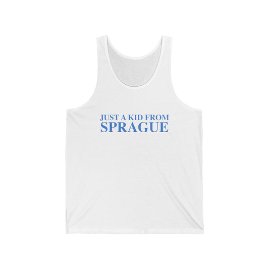 Just a kid from Sprague Unisex Jersey Tank Top