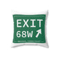 Vintage Exit 68W WCP Sign Spun Polyester Square Pillow