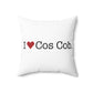 I Heart Cos Cob. Spun Polyester Square Pillow