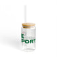 Love Bridgeport Glass Can with Straw and Lid, 16oz