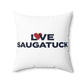 Love Saugatuck Spun Polyester Square Pillow