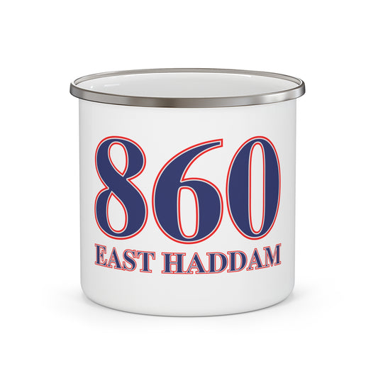 860 East Haddam Red, White & Blue Enamel Camping Mug