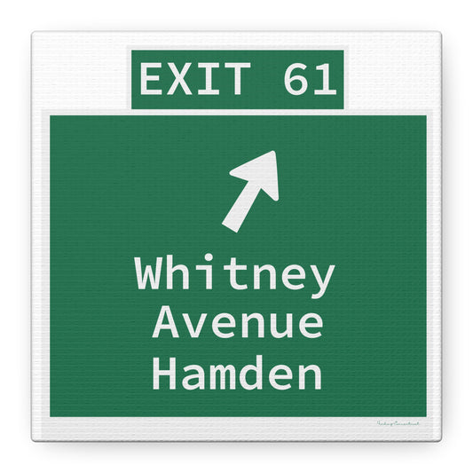 Vintage WCP Exit 61 Sign Matte Canvas, Stretched, 1.25"