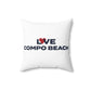 Love Compo Beach Spun Polyester Square Pillow