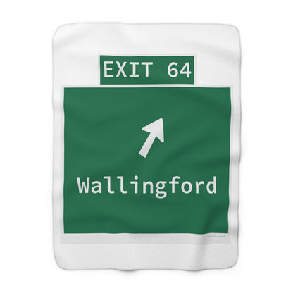 Vintage WCP Exit 64 Sign Sherpa Fleece Blanket