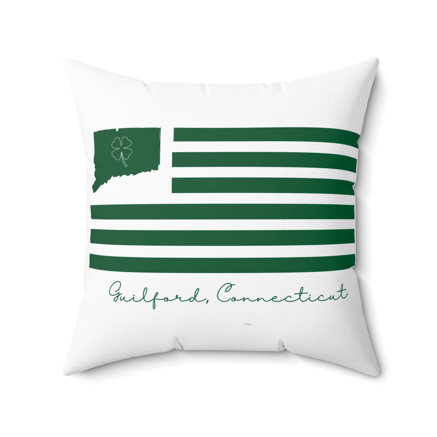 Guilford Connecticut St. Patrick’s Day Flag Spun Polyester Square Pillow