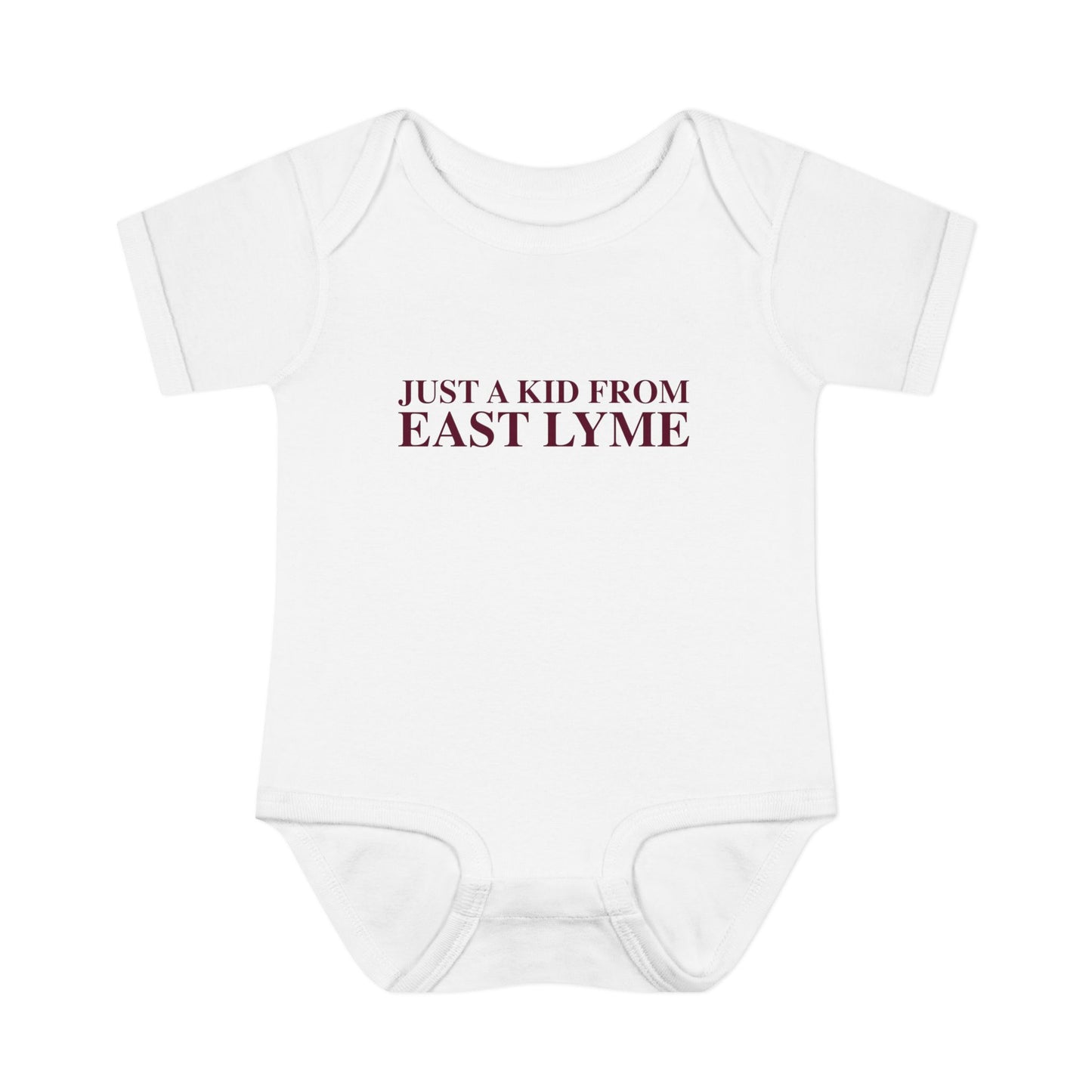Just a kid from East Lyme Infant Baby Rib Bodysuit