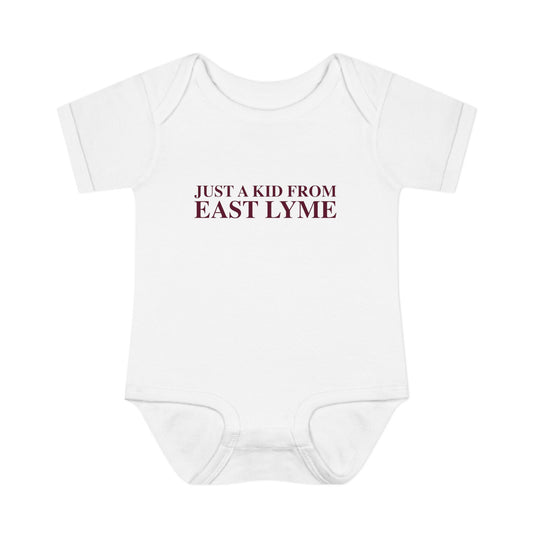 Just a kid from East Lyme Infant Baby Rib Bodysuit