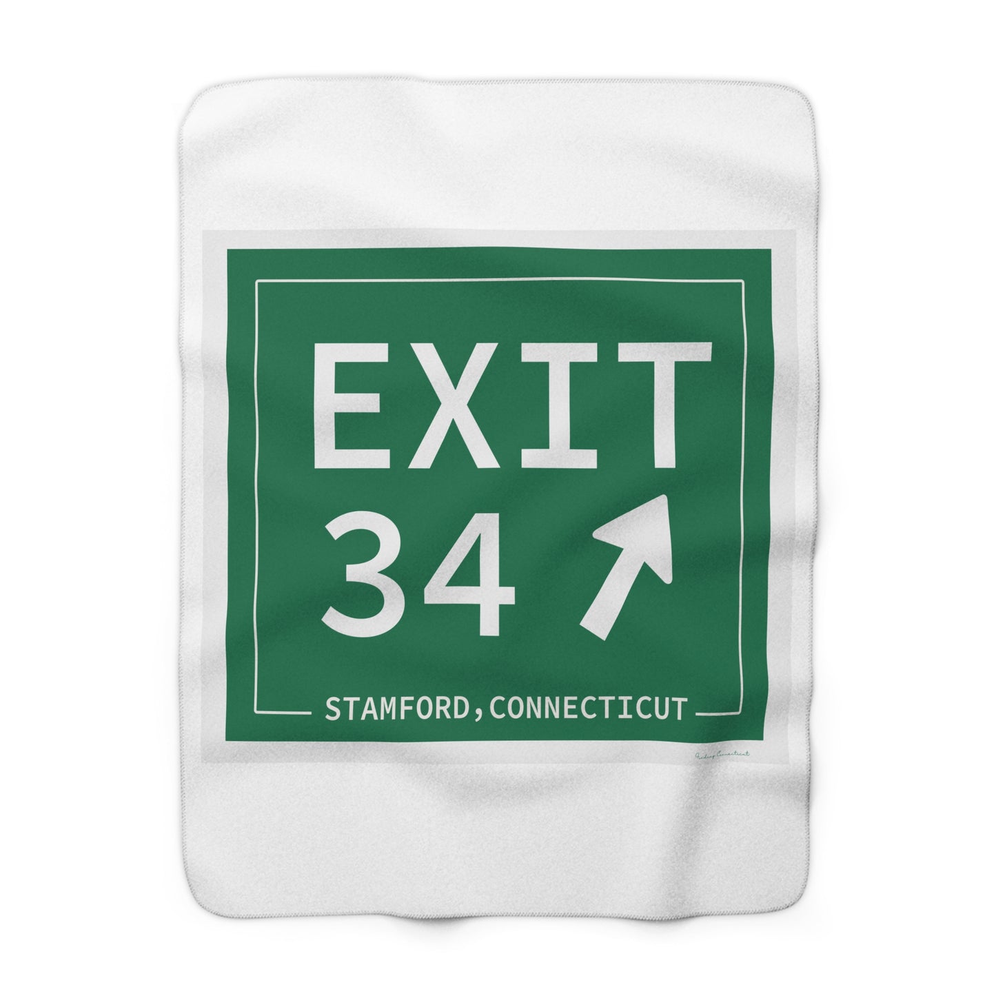 Vintage Exit 34 Merritt Parkway Sign Sherpa Fleece Blanket
