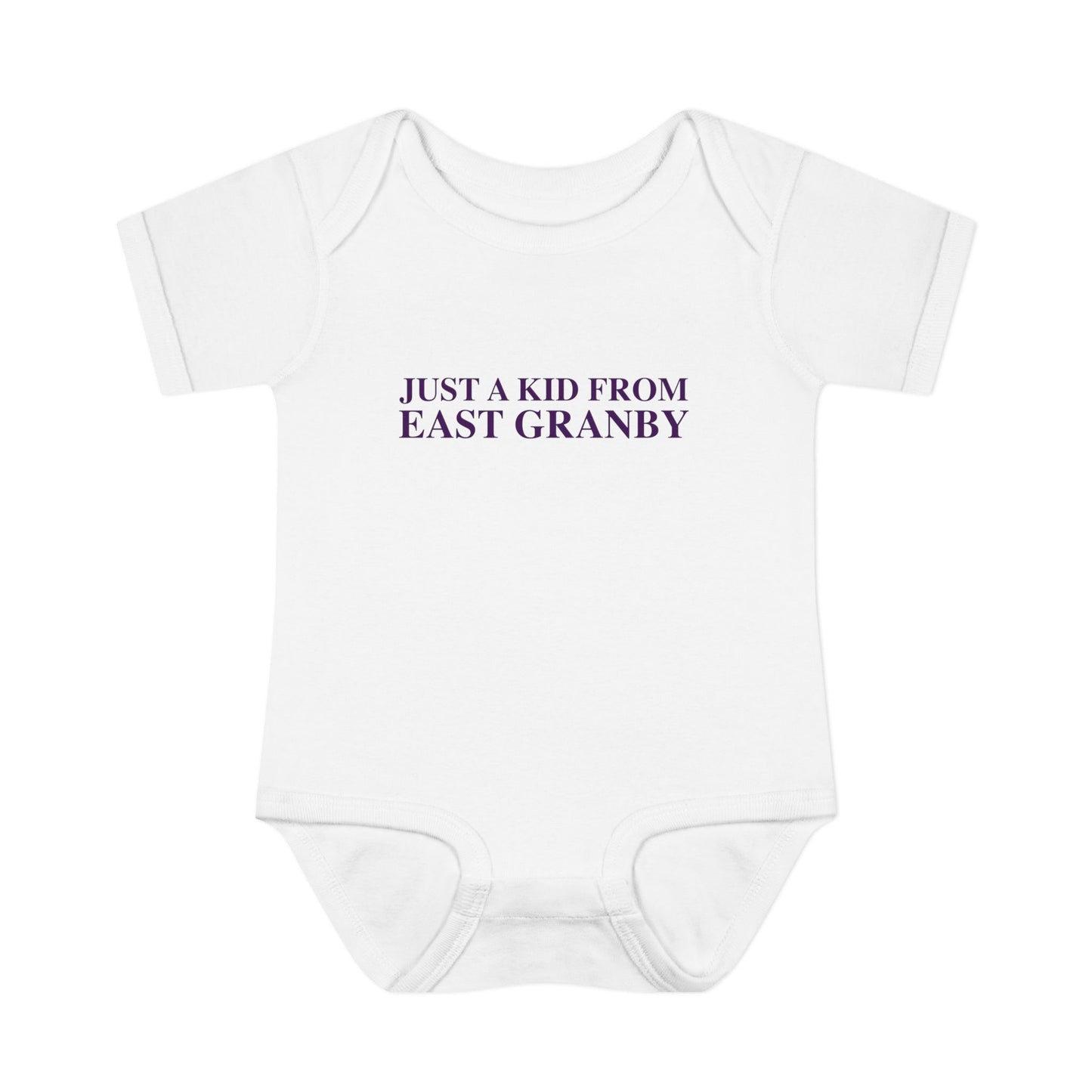Just a kid from East Granby Infant Baby Rib Bodysuit
