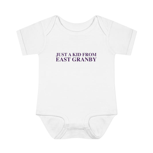 Just a kid from East Granby Infant Baby Rib Bodysuit