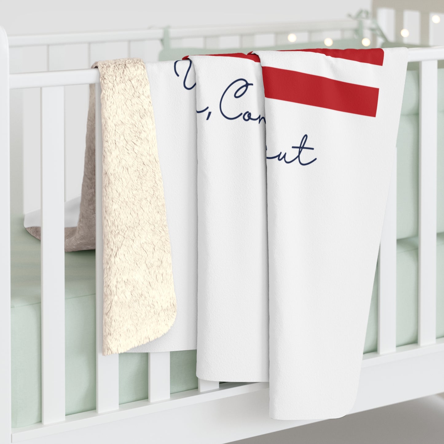 Wilton Connecticut Flag Sherpa Fleece Blanket