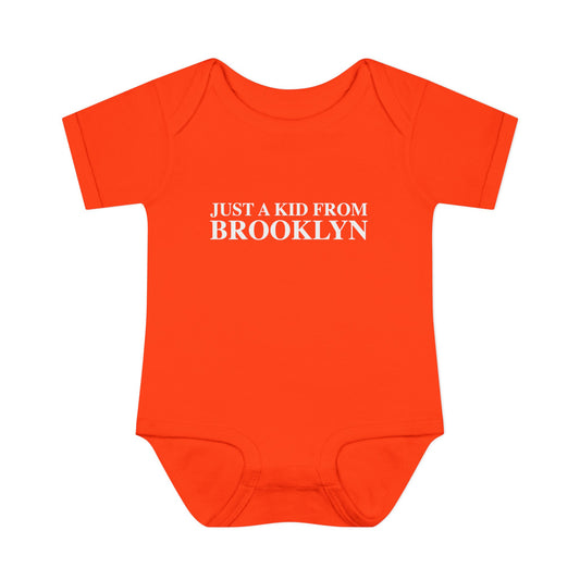 Just a kid from Brooklyn Infant Baby Rib Bodysuit