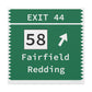 Vintage Merritt Parkway Exit 44 Sign Matte Canvas, Stretched, 1.25"