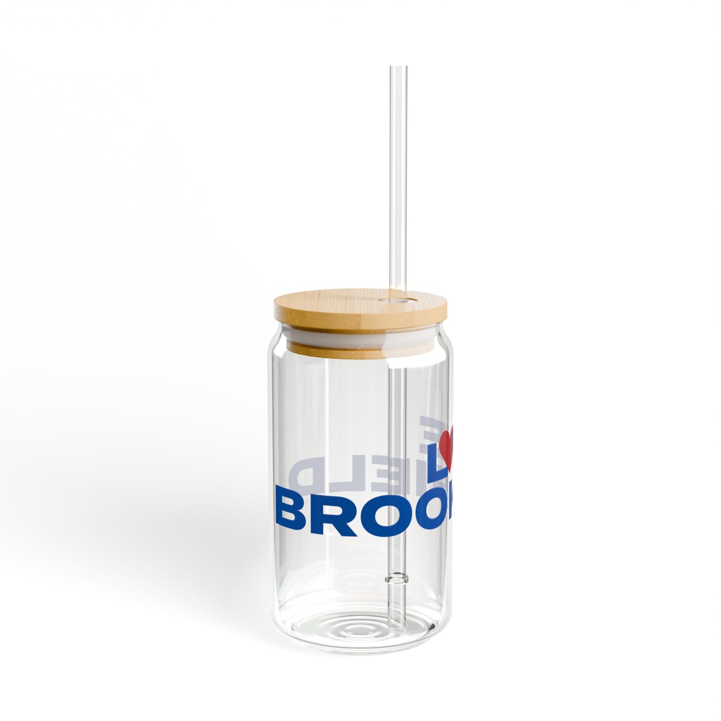 Love Brookfield Glass Can with Straw and Lid, 16oz