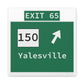 Vintage WCP Exit 65 Sign Matte Canvas, Stretched, 1.25"