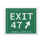 Vintage Exit 47 Merritt Parkway Sign Matte Canvas, Stretched, 1.25"