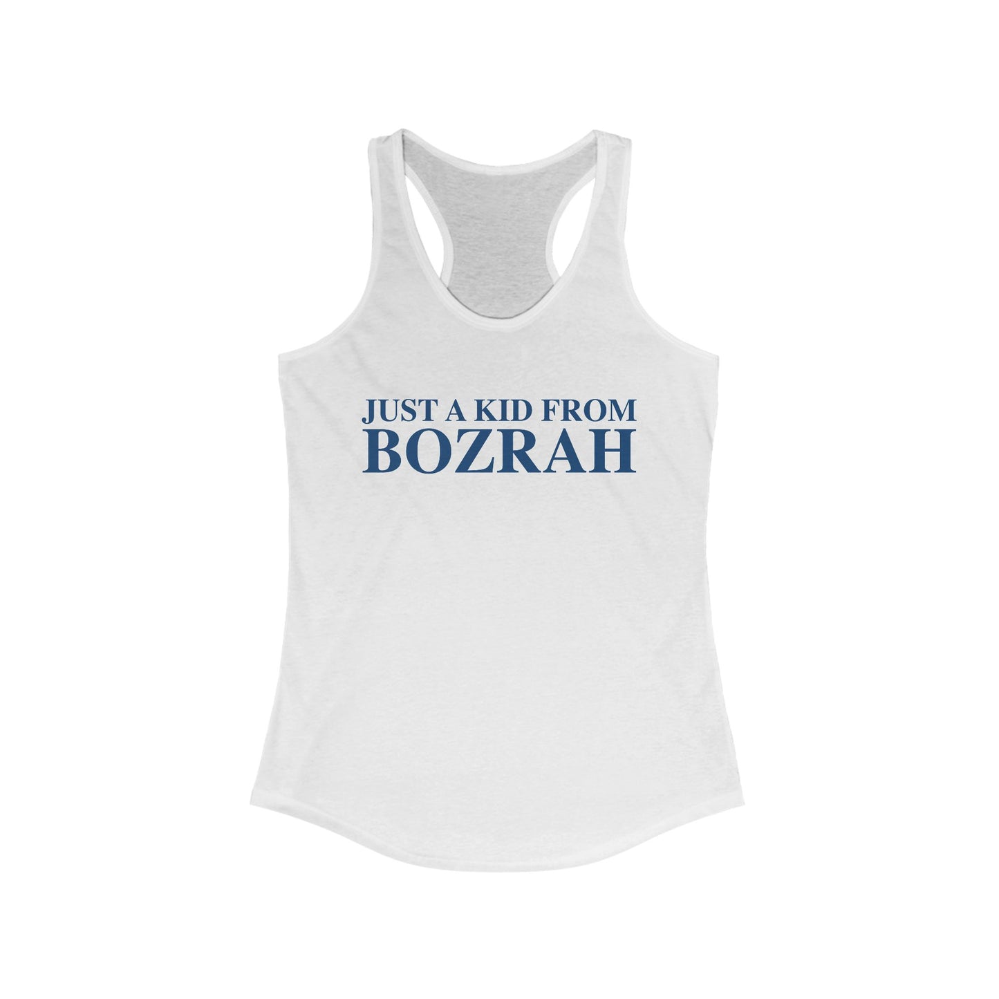 Just a kid from Bozrah Women's Ideal Racerback Tank Top