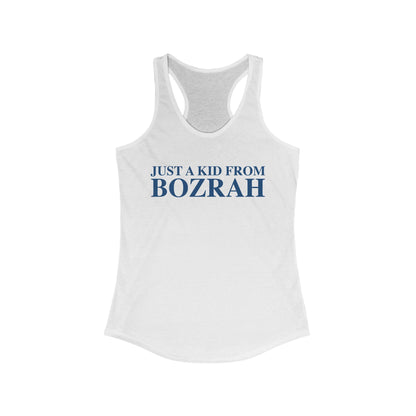 Just a kid from Bozrah Women's Ideal Racerback Tank Top