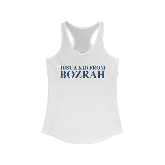 Just a kid from Bozrah Women's Ideal Racerback Tank Top