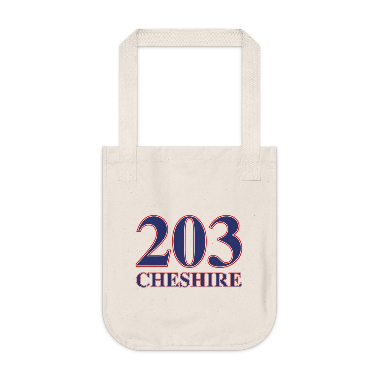 203 Cheshire Red White & Blue  Organic Canvas Tote Bag