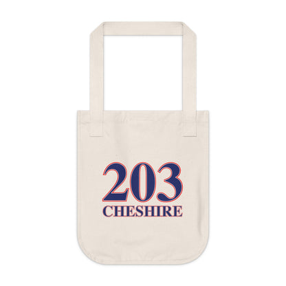 203 Cheshire Red White & Blue  Organic Canvas Tote Bag