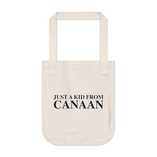 Just a kid from Canaan Organic Canvas Tote Bag