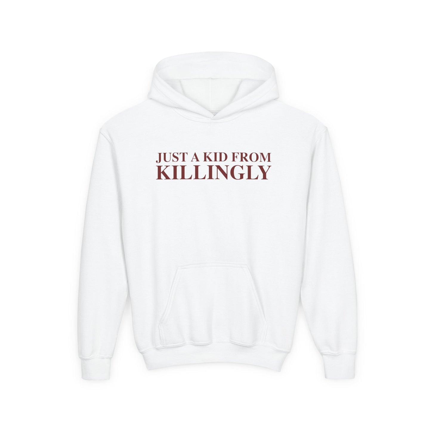 Just a kid from Killingly Youth Heavy Blend Hooded Sweatshirt