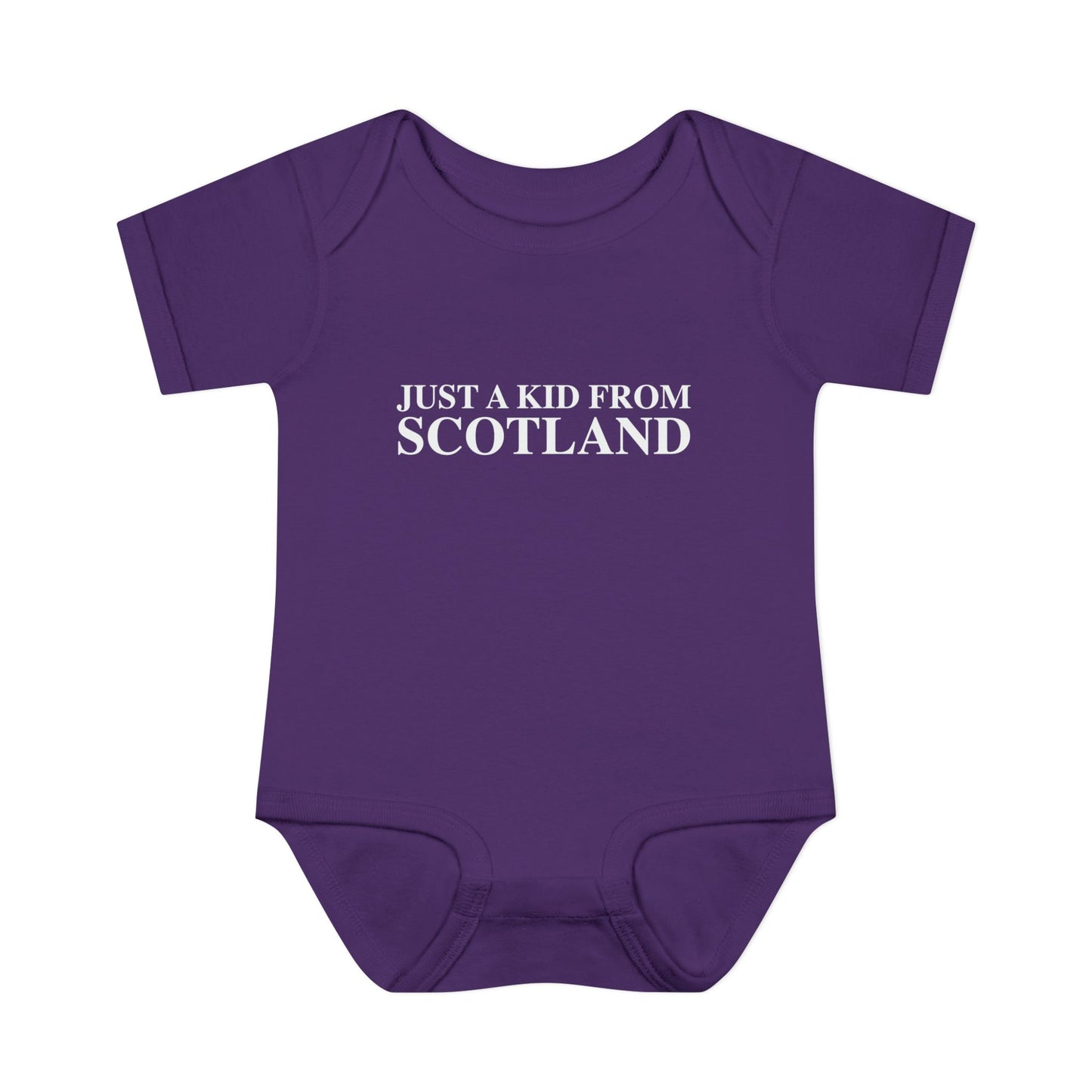 Just a kid from Scotland Infant Baby Rib Bodysuit