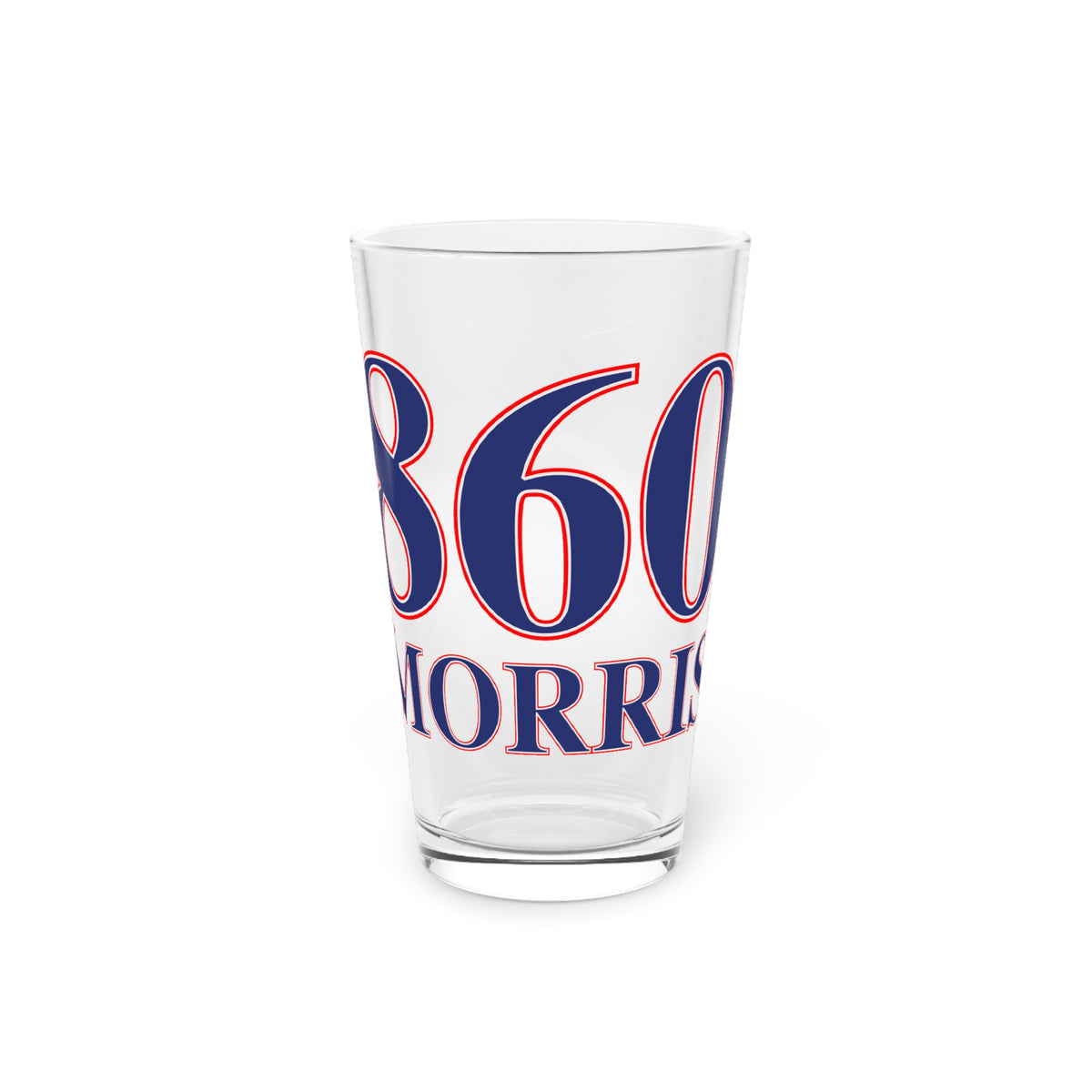 Morris Red, White & Blue Pint Glass, 16oz